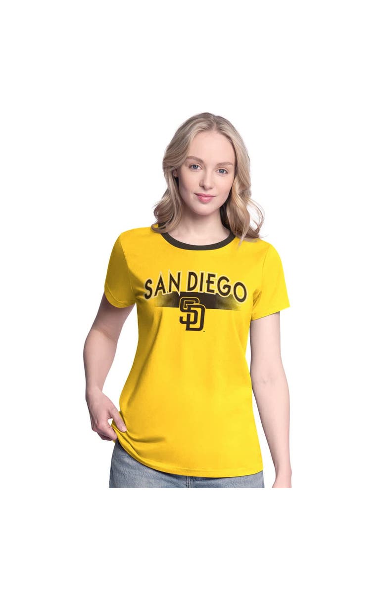 G-III 4HER BY CARL BANKS Women's G-III 4Her by Carl Banks  Gold San Diego Padres Pitch T-Shirt, Alternate, color, 