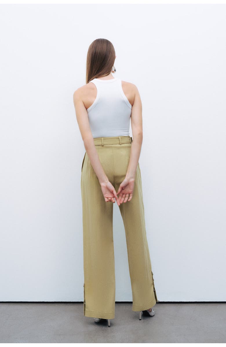 Nocturne Metal Buckle Detailed Belted Pants, Alternate, color,