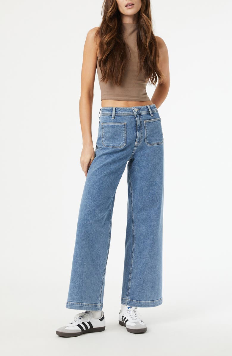 Mavi Jeans Paloma Marine Patch Pocket High Waist Wide Leg Jeans, Alternate, color, 