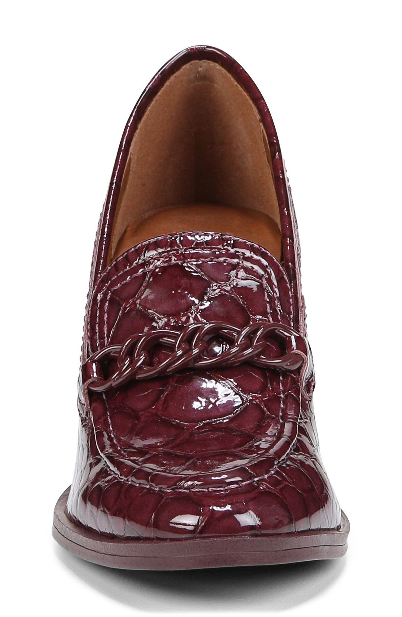 Bliss Loafer Pump, Alternate, color, CAB SAUV CROC LEATHER