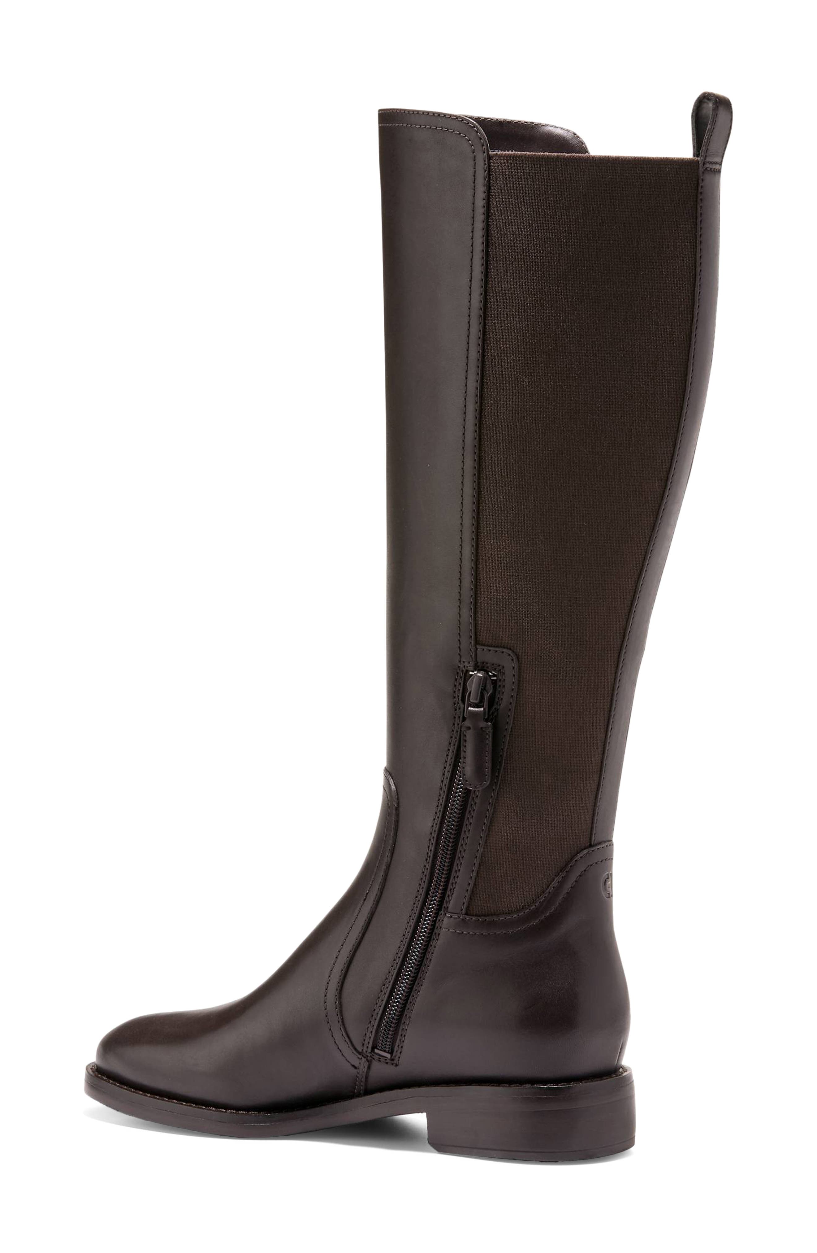 Prue Riding Boot, Alternate, color, DARK CHOCOLATE / STRETCH