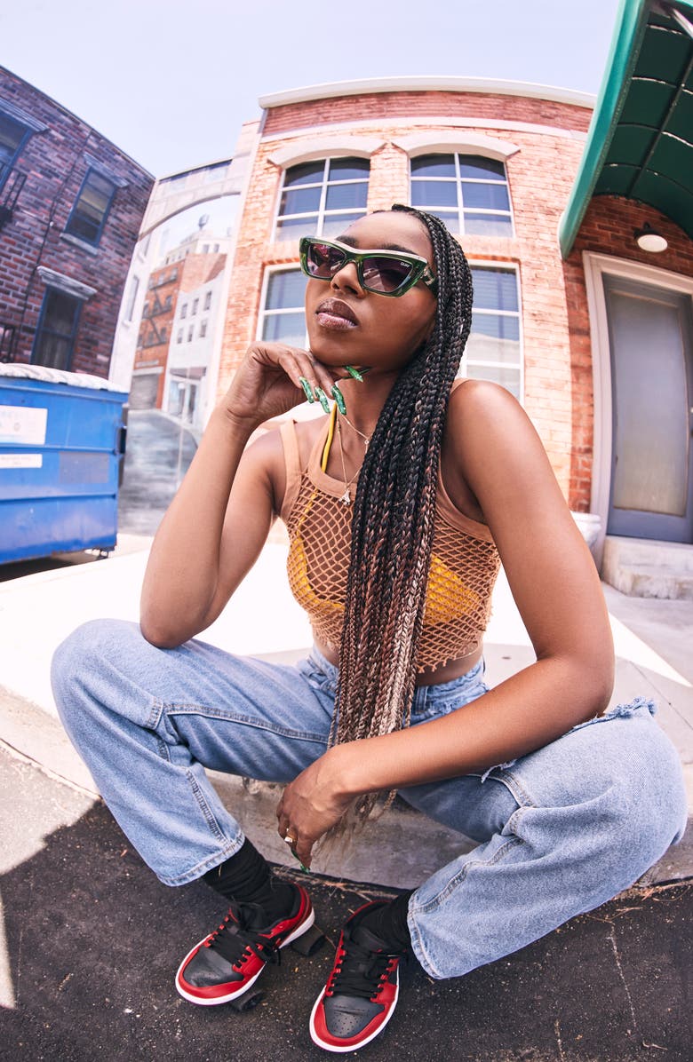 QUAY On the Radio 50mm Cat Eye Sunglasses, Alternate, color, 