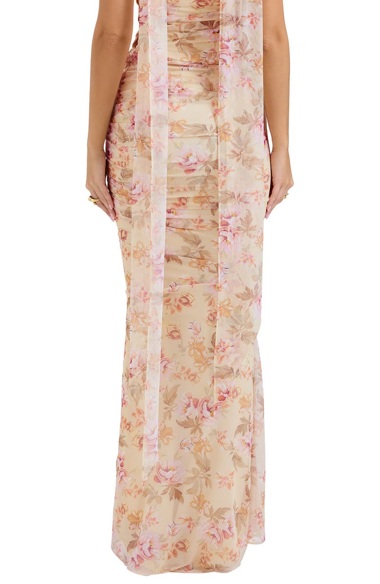 HOUSE OF CB Cassidy Floral Print Maxi Skirt, Alternate, color, Sun Bleached