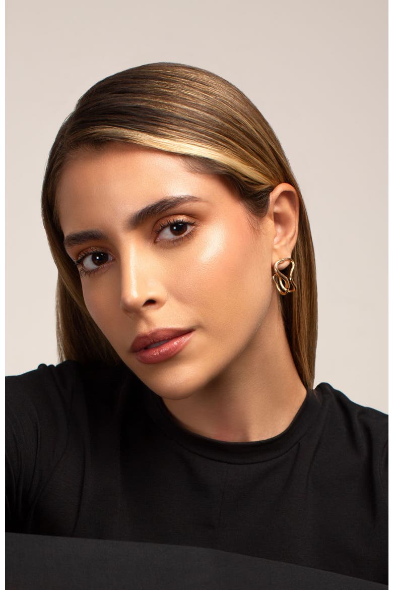 Corine statement earrings, Alternate, color, GOLD PLATE