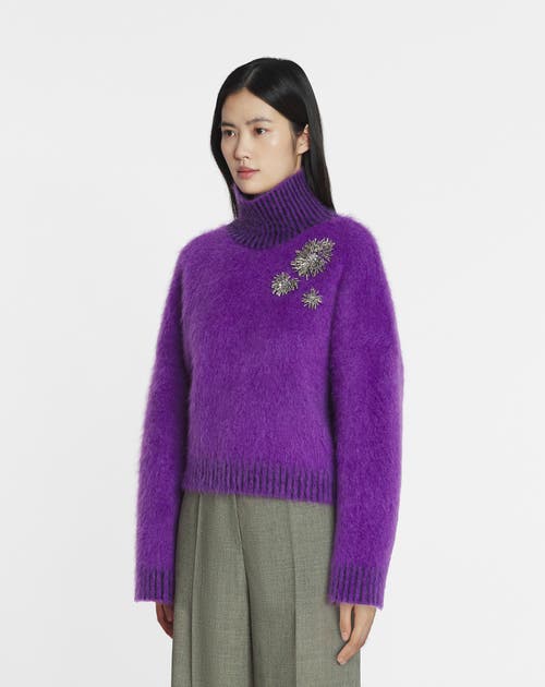 Lanvin Brushed-effect Sweater In Anemone