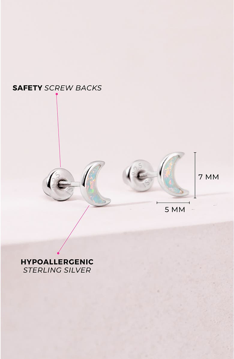 In Season Jewelry Elegant Opal Crescent Moon Earrings, Alternate, color, Opal