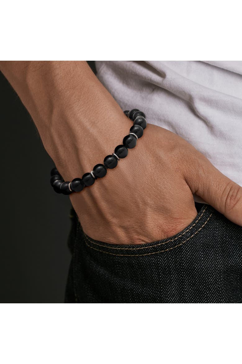 Spring Fit Gemstones 8mm Bracelet, Alternate, color, Black