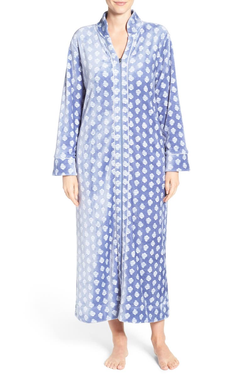 Carole Hochman Front Zip Velour Robe, Main, color, 