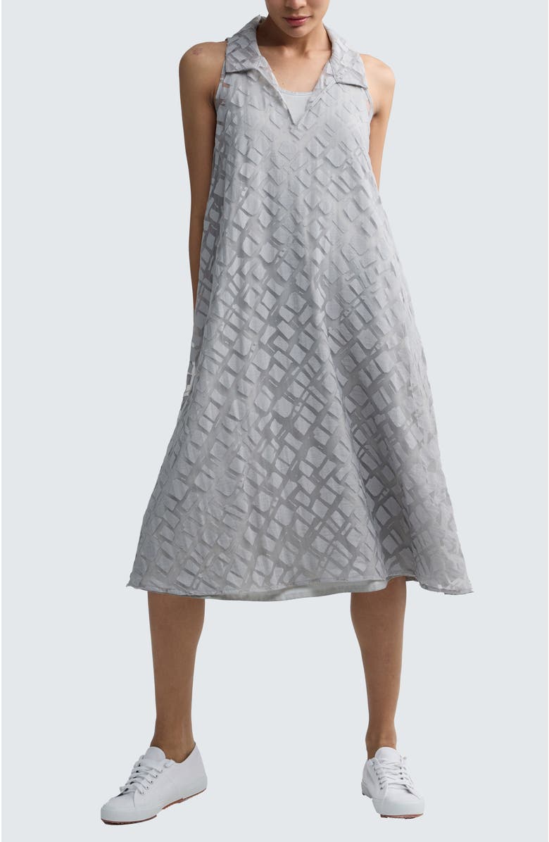 LUUKAA Elune Layered Hybrid Midi Dress, Main, color, Ash Grey