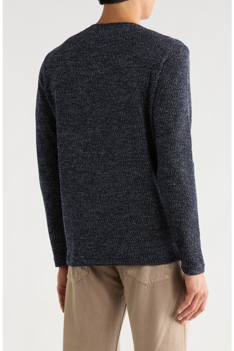 Textured Heathered V-Neck Sweater, Alternate, color, NAVY