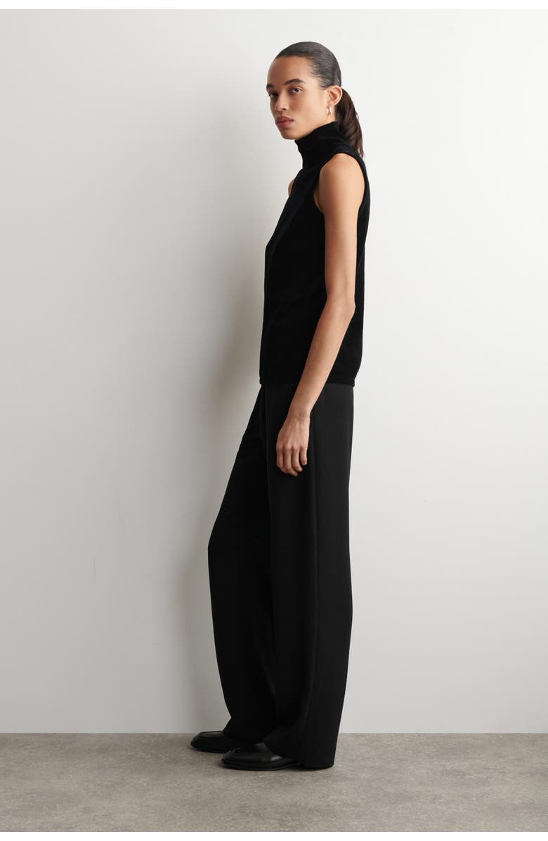 COS Chenille Mock-Neck Vest, Alternate, color, Black