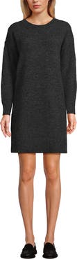 Lands' End Fuzzy Bow Back Mini Sweater Dress