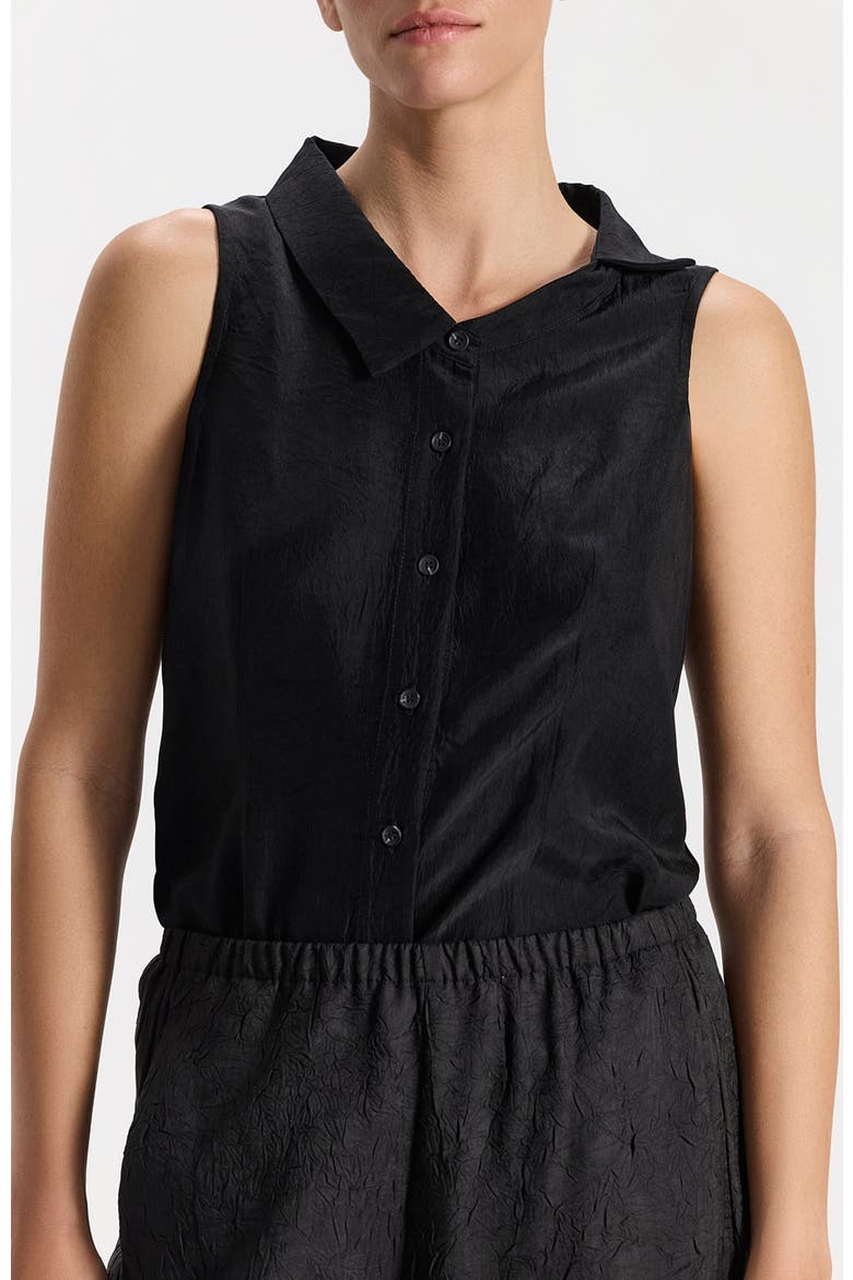 Kim Sleeveless Button-Down Top, Alternate, color, Black