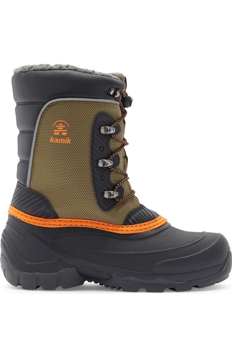 Kamik Kids' Luke 3 Fleece Lined Waterproof Snow Boot, Alternate, color, Olive