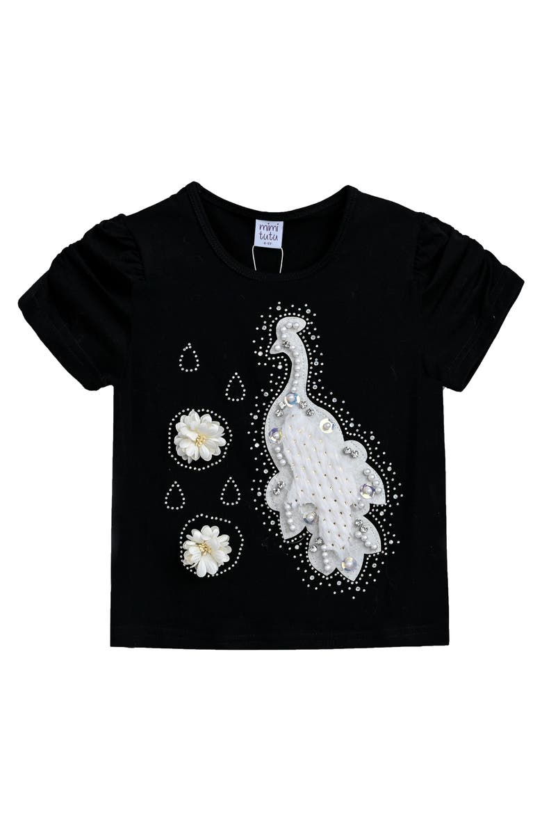 Mimi Tutu Peacock T-Shirt, Main, color, Black