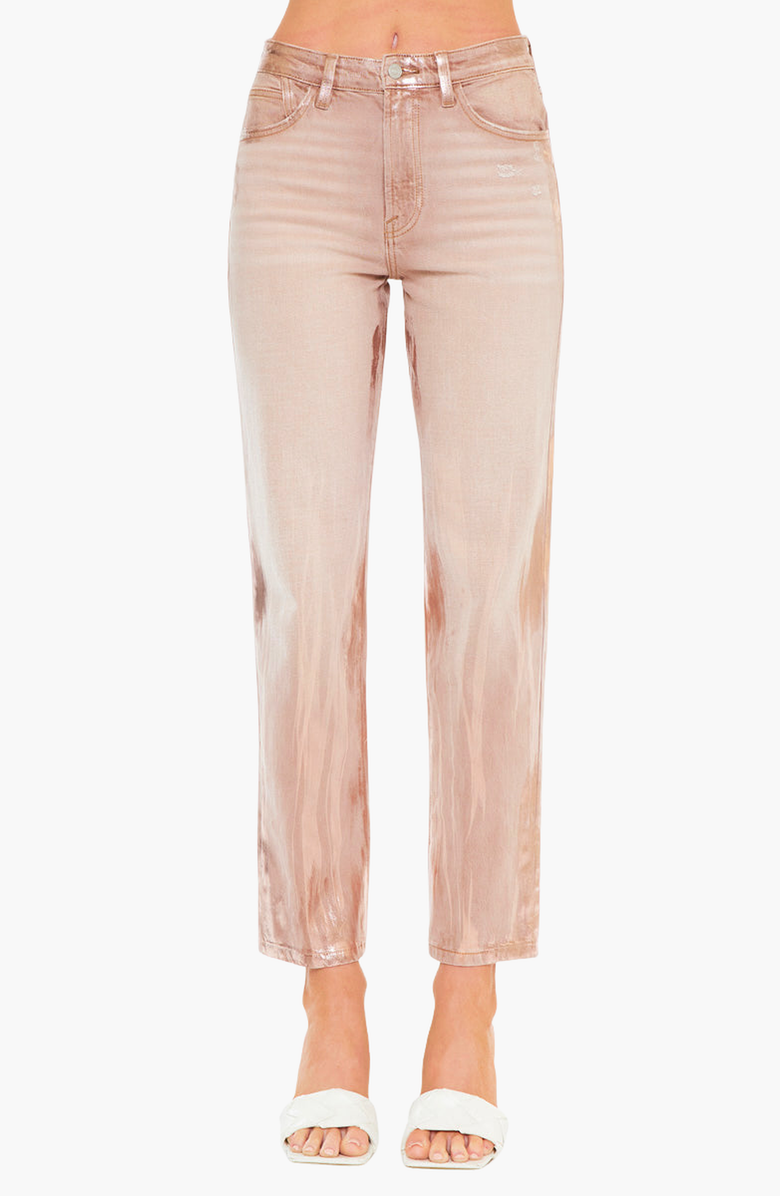 KanCan Premier Blaire Premier High Rise Straight Jeans, Main, color, Pink Reflective