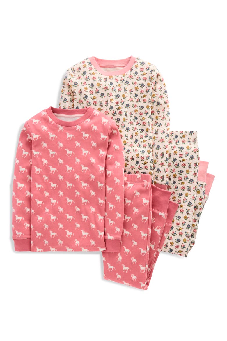 Kids' 2-Pack Snug Pajamas, Main, color, VINTAGE ROSE HORSES