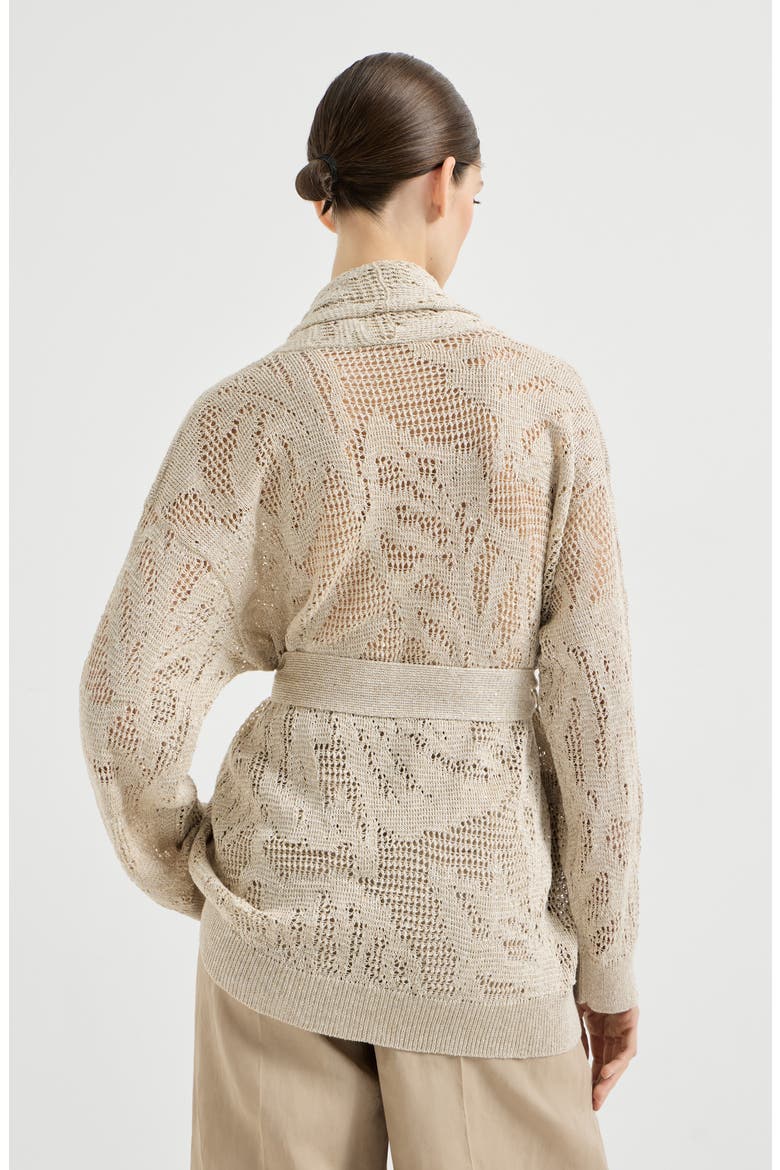 Dazzling water lilies cardigan, Alternate, color, Beige