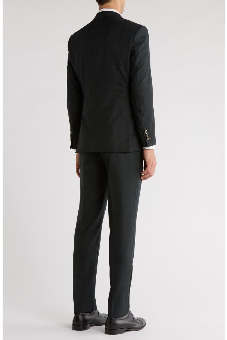 Trim Fit Solid Wool Blend Two-Piece Suit, Alternate, color, DARKGRN