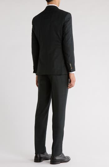 Trim Fit Solid Wool Blend Two-Piece Suit