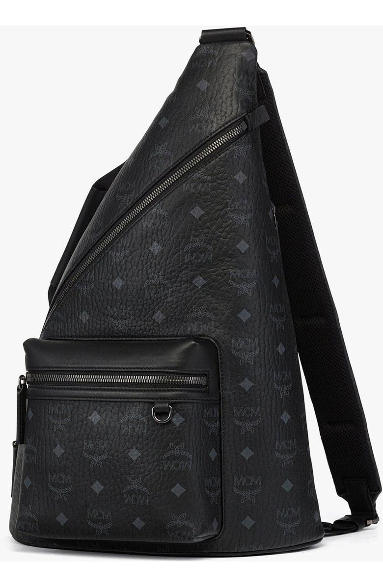 MCM Medium Aren Sling in Visetos, Alternate, color, Bk