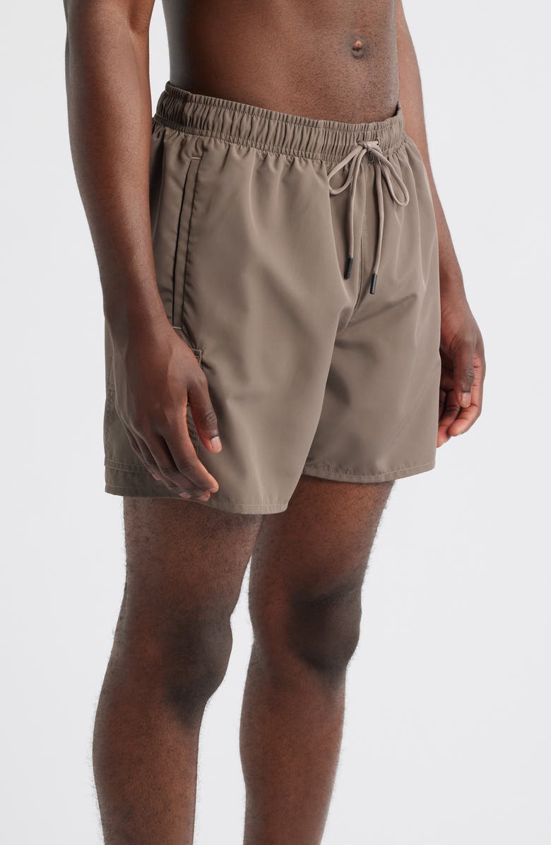 BOSS Dive Swim Trunks, Alternate, color, Medium Brown