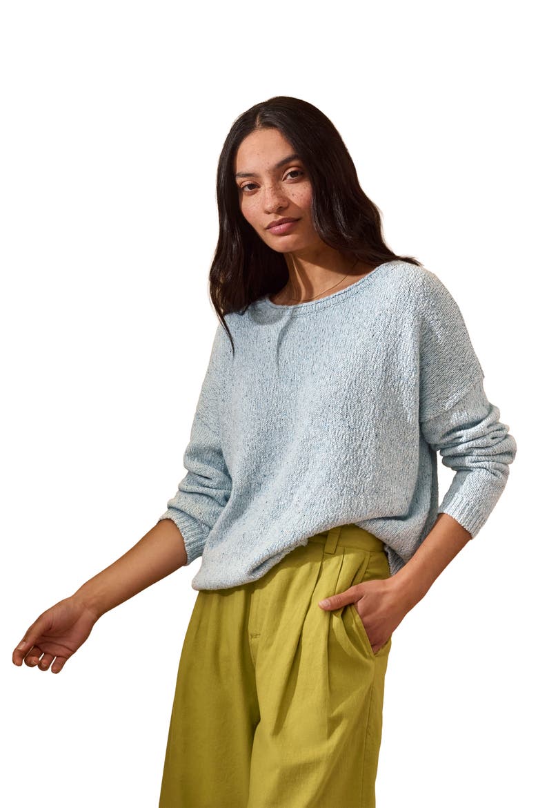 Silk Blend Boat Neck Sweater, Alternate, color, Sky Blue