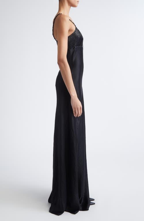Jason Wu Collection Washed Twill & Sequin Gown In Black