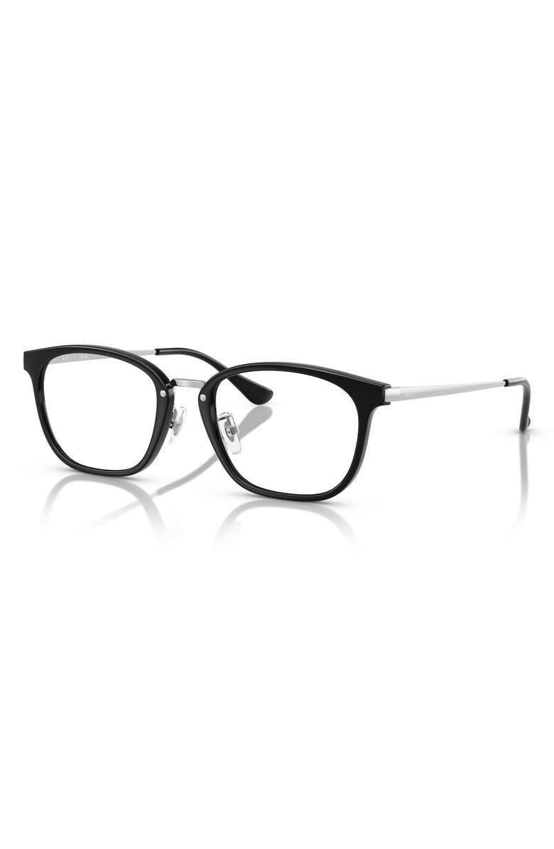 Ray-Ban 51mm Square Optical Glasses, Alternate, color, Shiny Black
