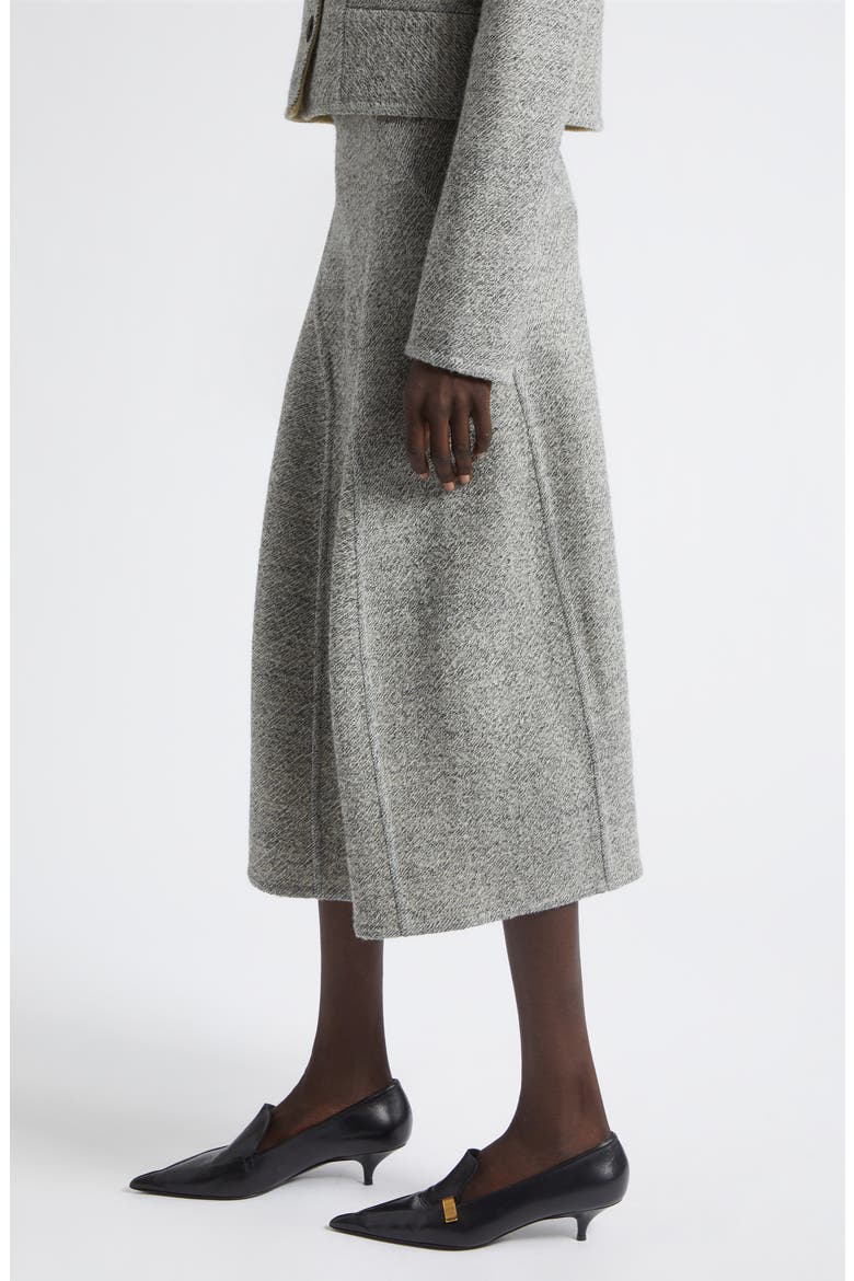 Gaelle Double Face Melange Midi Skirt, Alternate, color, TAHINI MULTI
