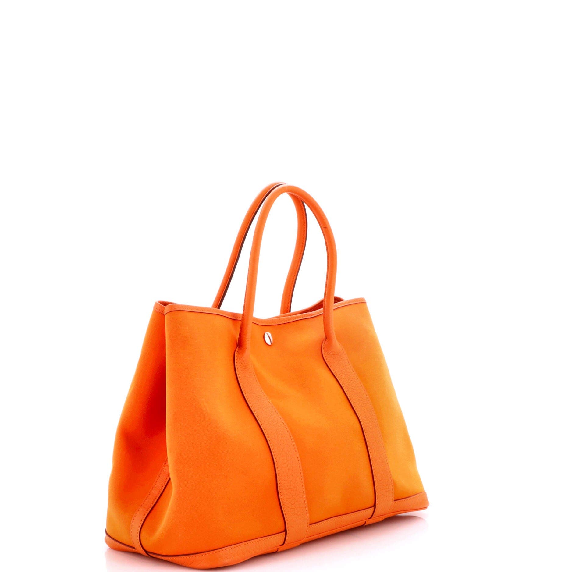 Pre-Owned Hermes Garden Party Tote Toile and Leather 36, Alternate, color, Orange H