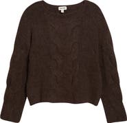 Open Edit Cable Boatneck Sweater