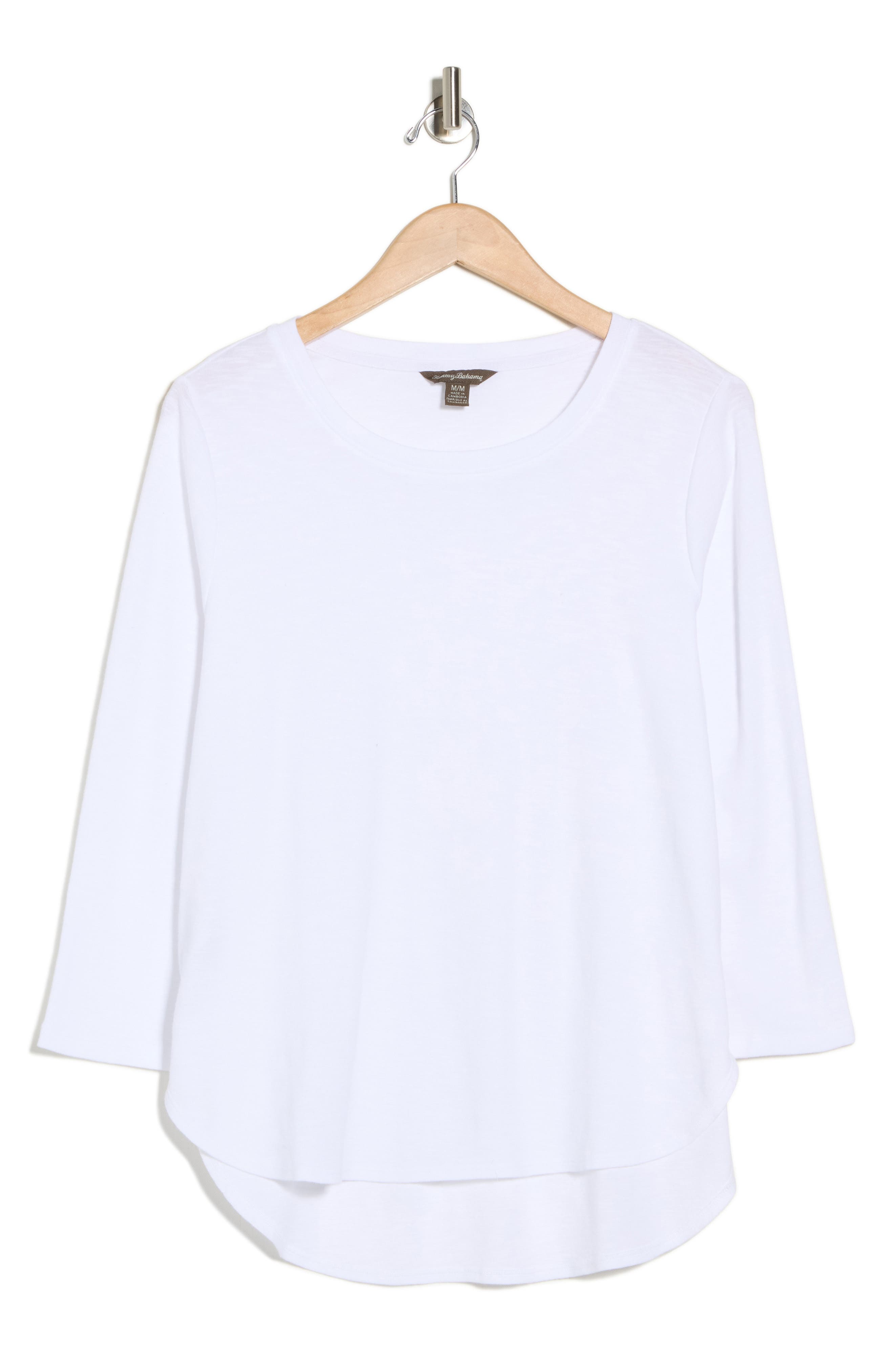 Tommy Bahama Ribbed High-Low Cotton Shirt