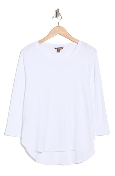 Ribbed High-Low Cotton Shirt