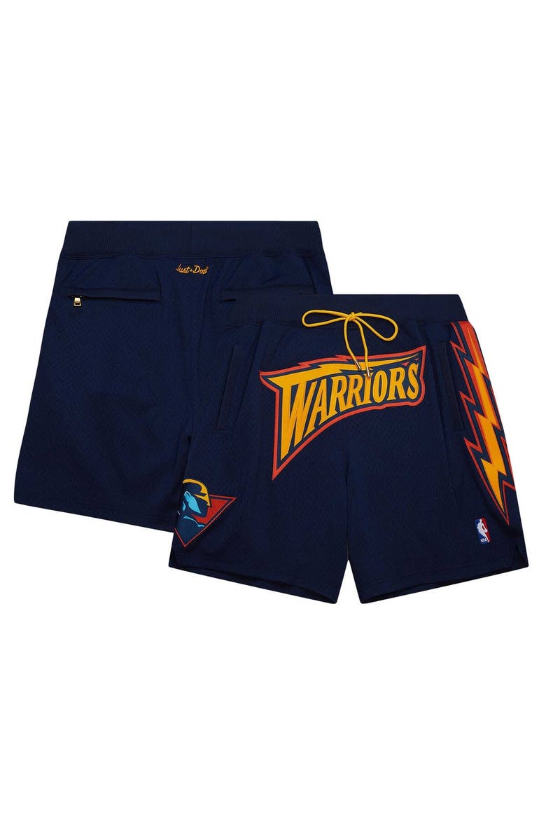 Mitchell & Ness Men's Mitchell & Ness Navy Golden State Warriors  Authentic NBA x Just Don Mesh Shorts, Main, color, 