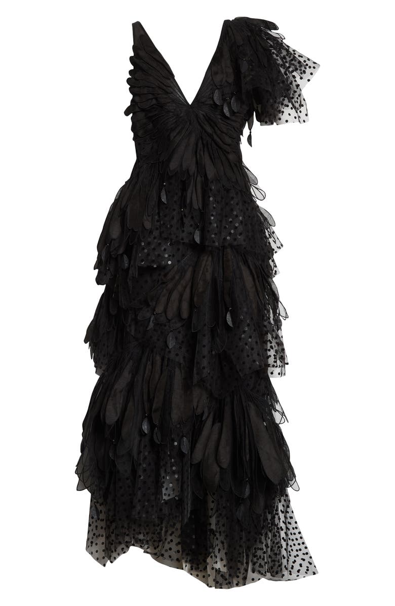 Zimmermann Rhythmic V-Neck Fluted Gown, Alternate, color, 