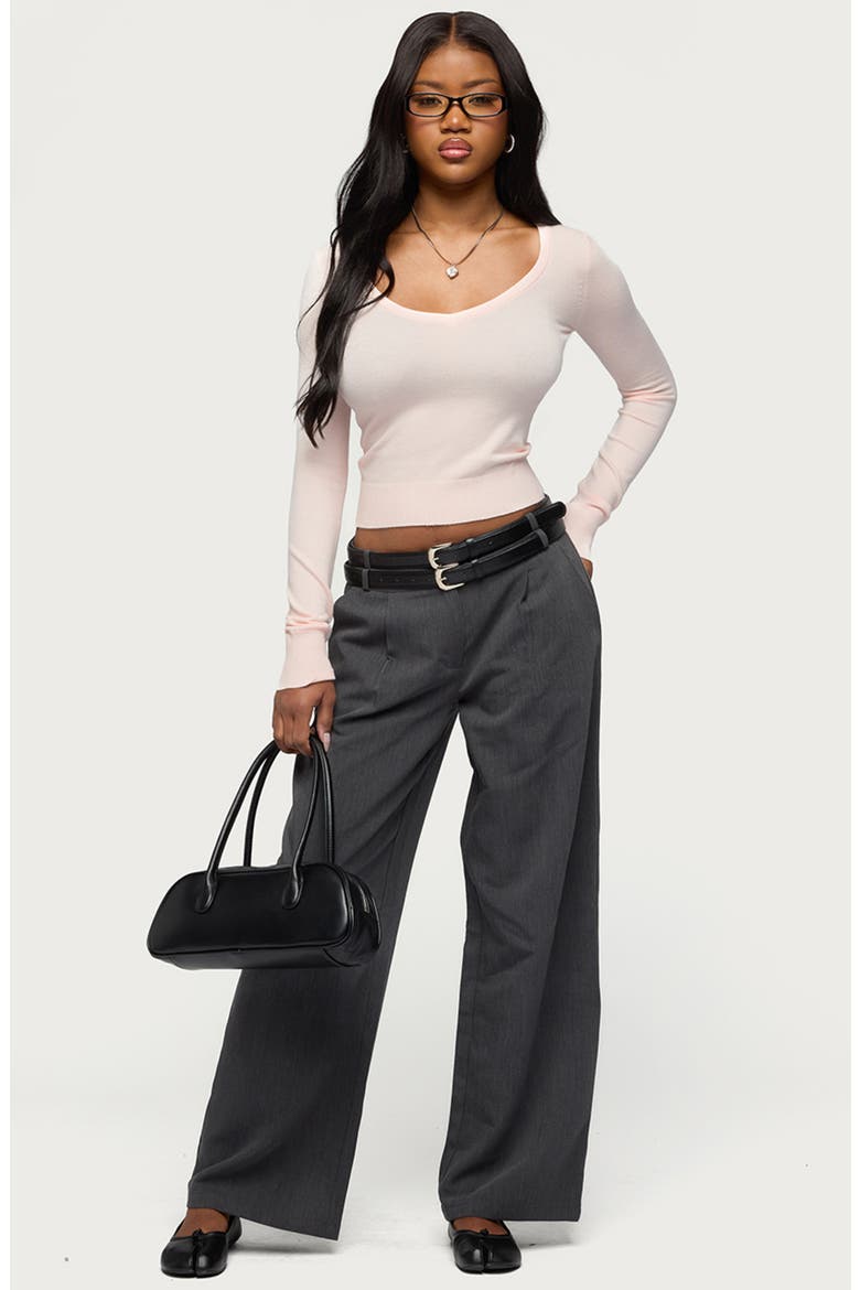 Mercedes Knit V-Neck Crop Top, Alternate, color, LIGHT-PINK