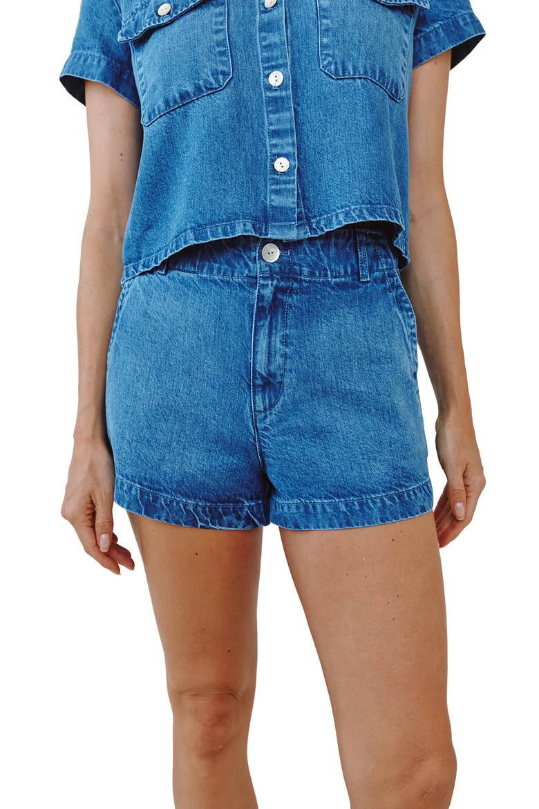 Elle Playa Denim Shorts, Alternate, color, SPRING HORIZON WASH