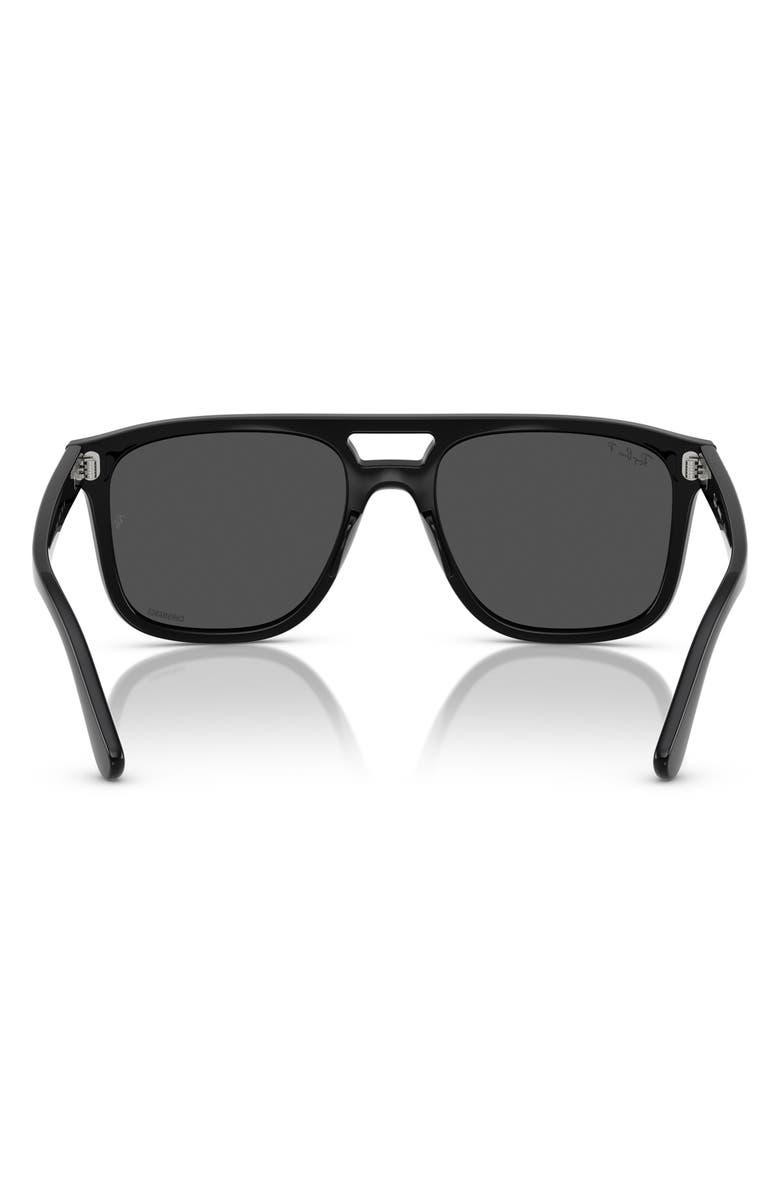 Ray-Ban 58mm Polarized Square Sunglasses, Alternate, color, Black