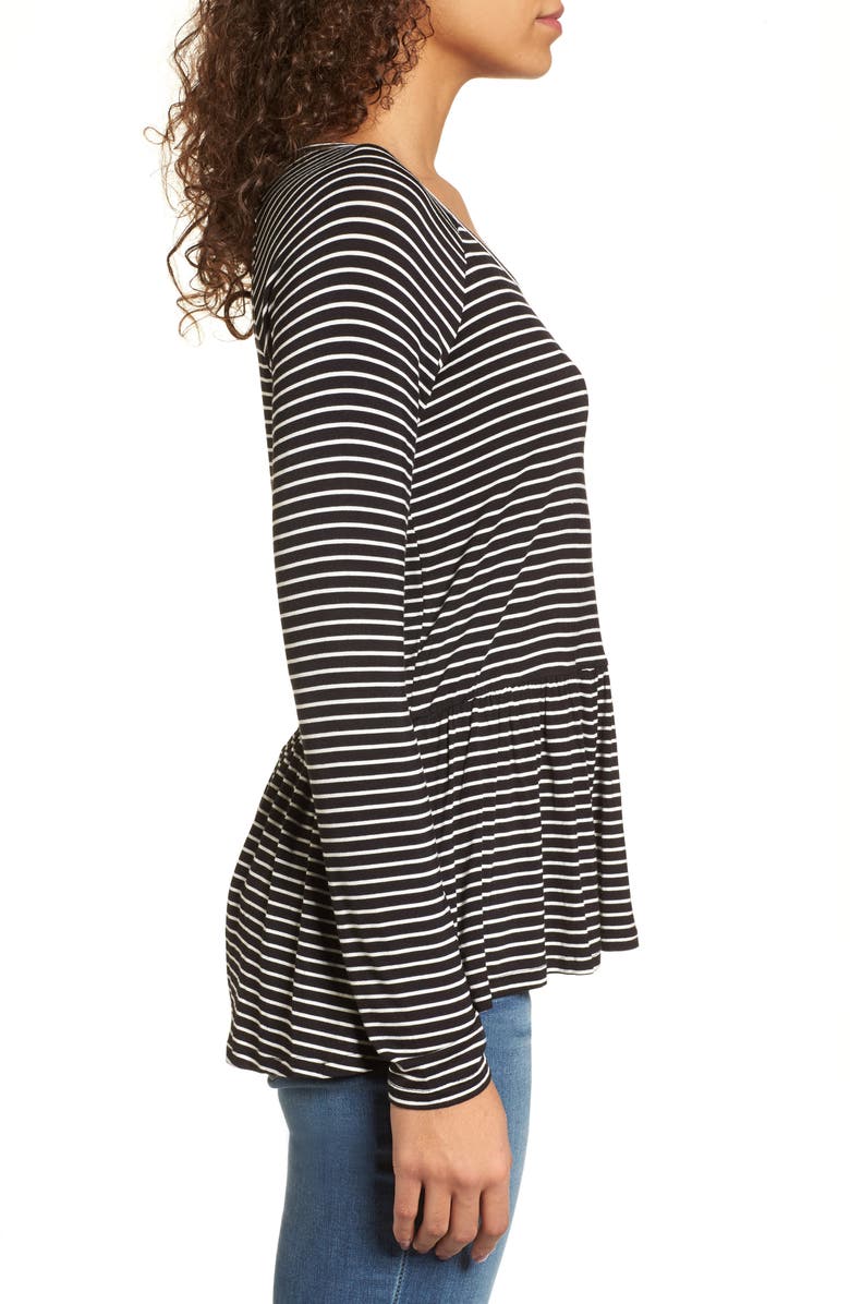 BP. Stripe Peplum Tee, Alternate, color, 