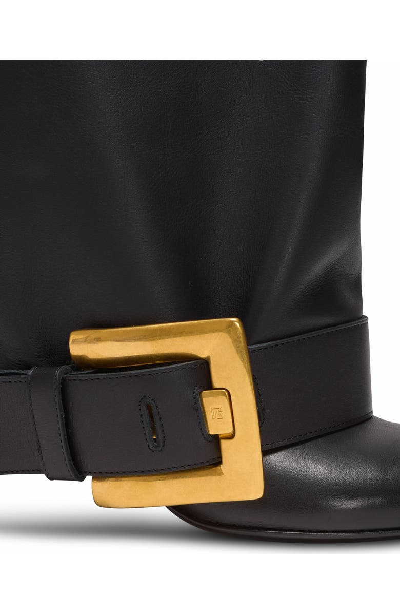 Balmain Anthem Calfskin Leather Boots, Alternate, color, Black