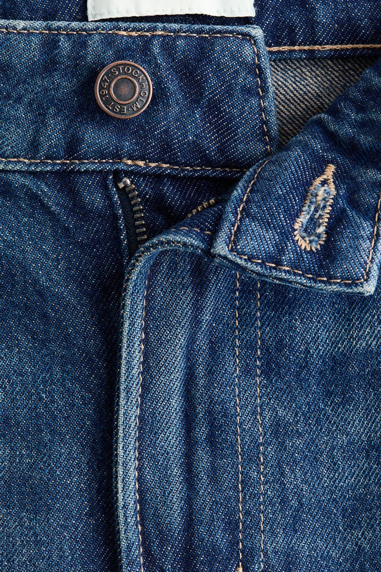 Barrel-leg Regular-waist Jeans, Alternate, color, Dark denim blue