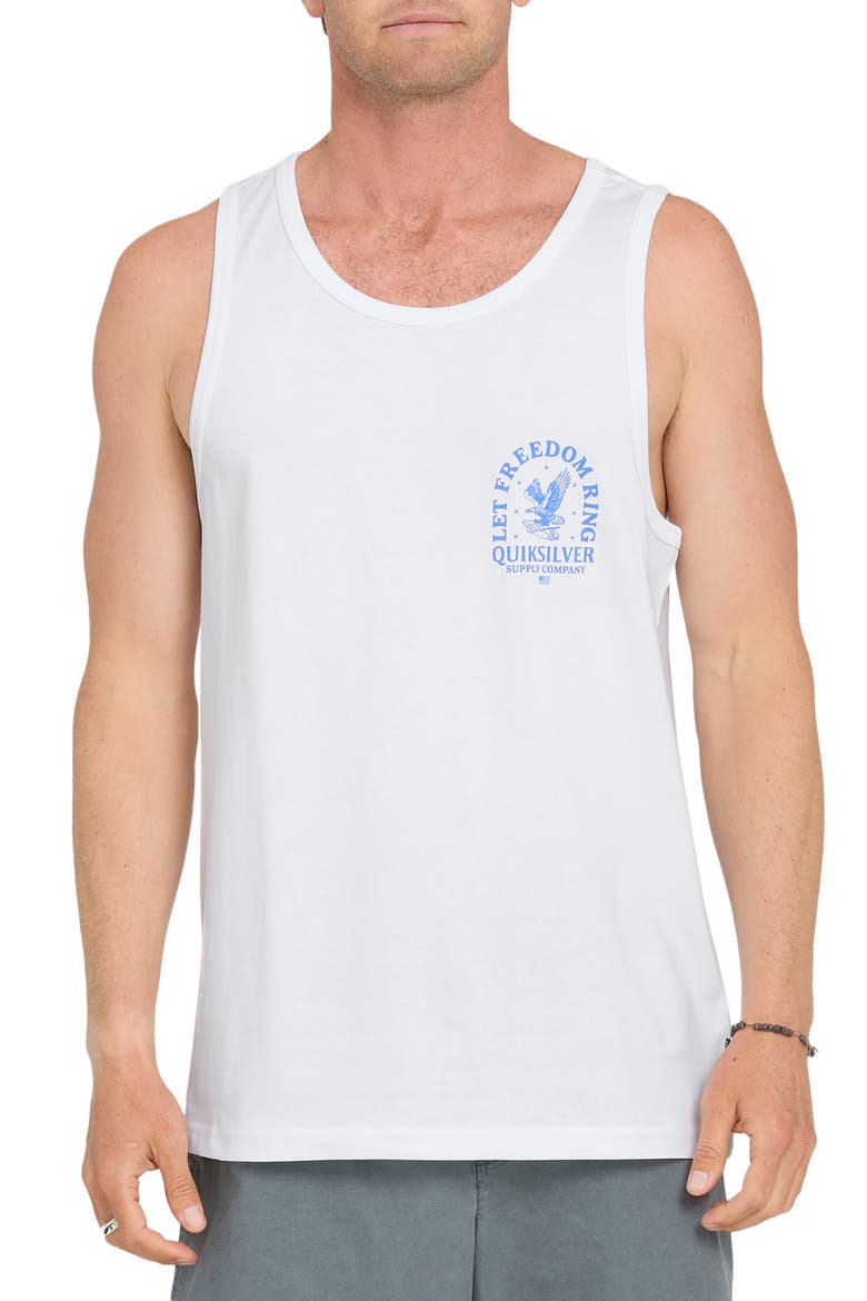Freedom Ring Graphic Cotton Tank, Main, color, WHITE
