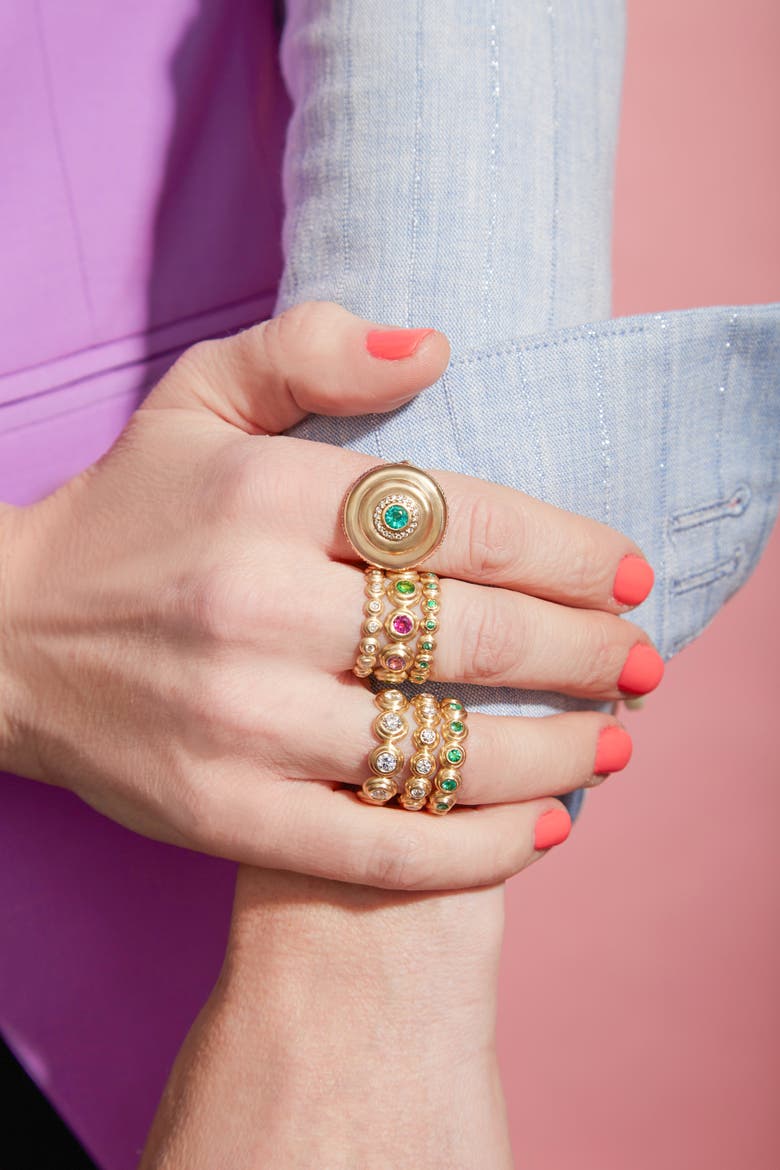 Evolve Stacking Ring - Small, Alternate, color, Amethyst-Gold