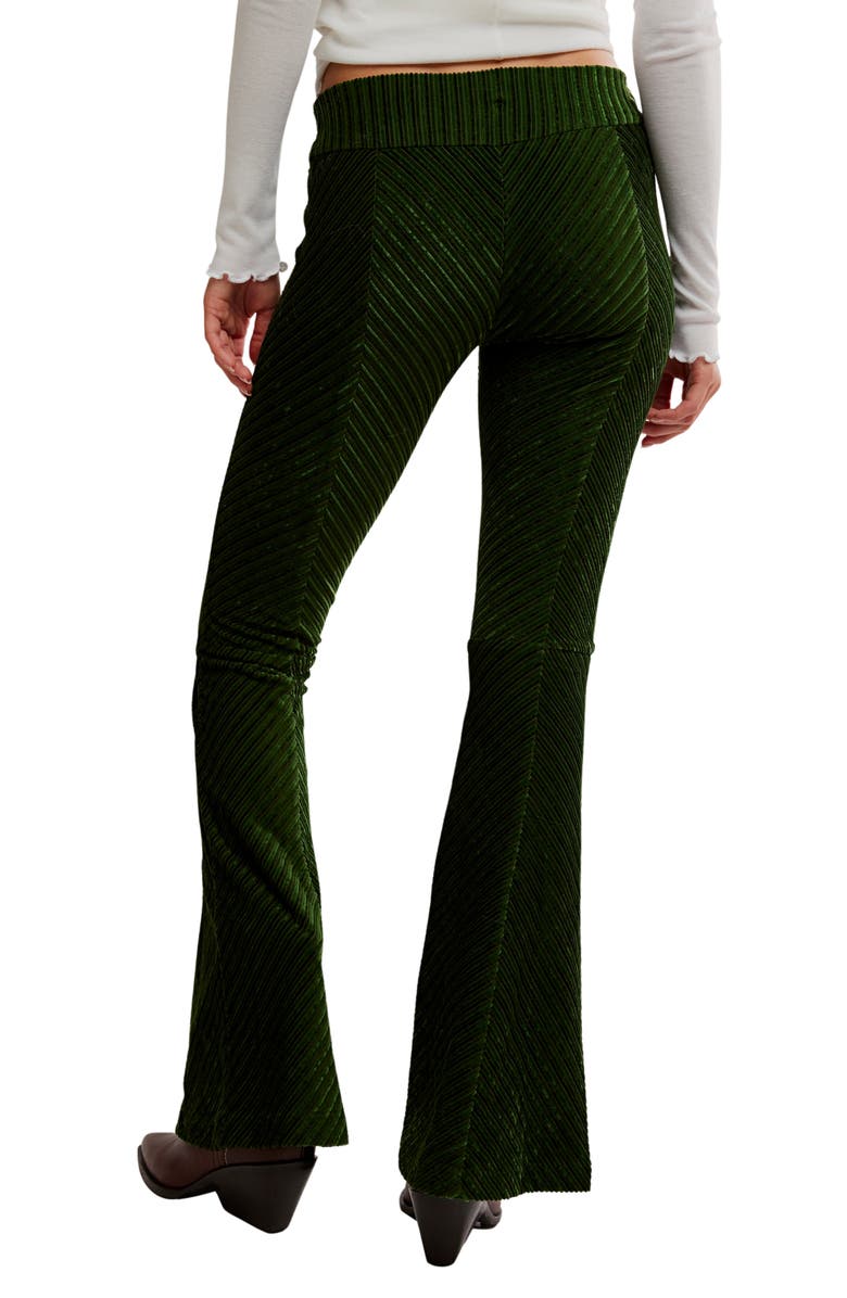 Free People Penny Flare Velvet Pants, Alternate, color, Night Forest
