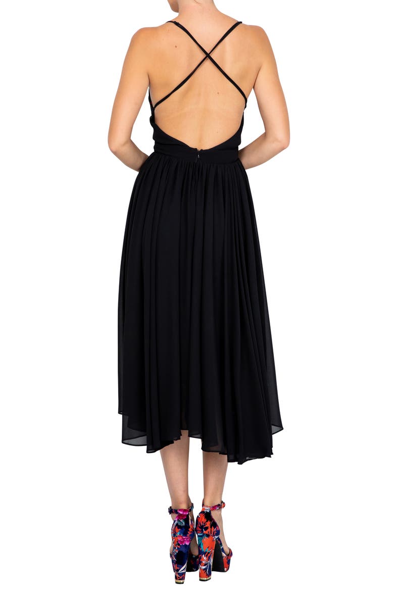 Enchanted Garden Midi Dress, Alternate, color, BLACK