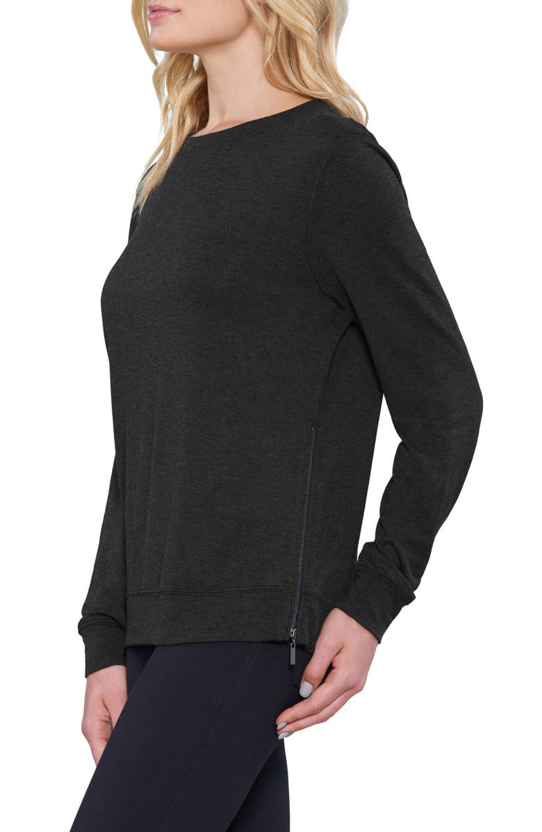 matty m. Side Zip Sweater, Alternate, color, Charcoal