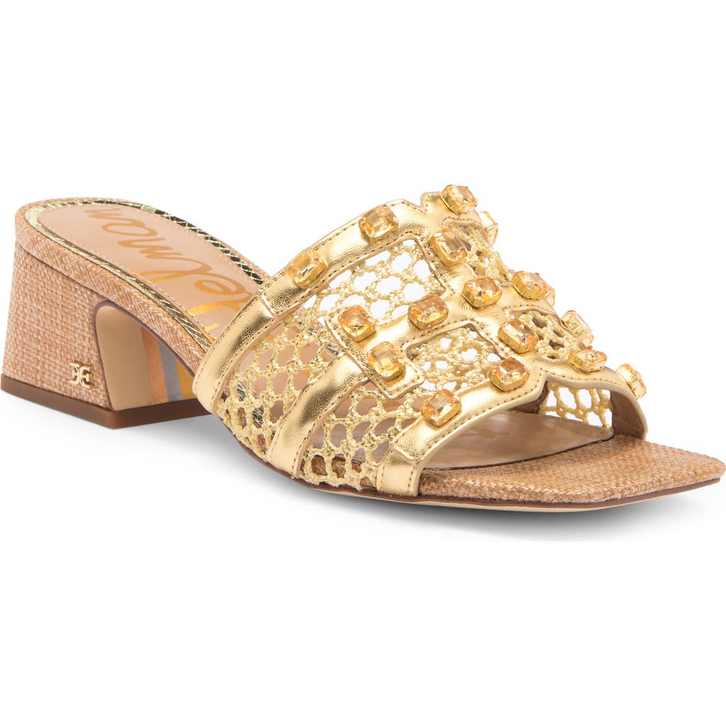 Shop Sam Edelman Webster Slide Sandal In Amber Gold Multi