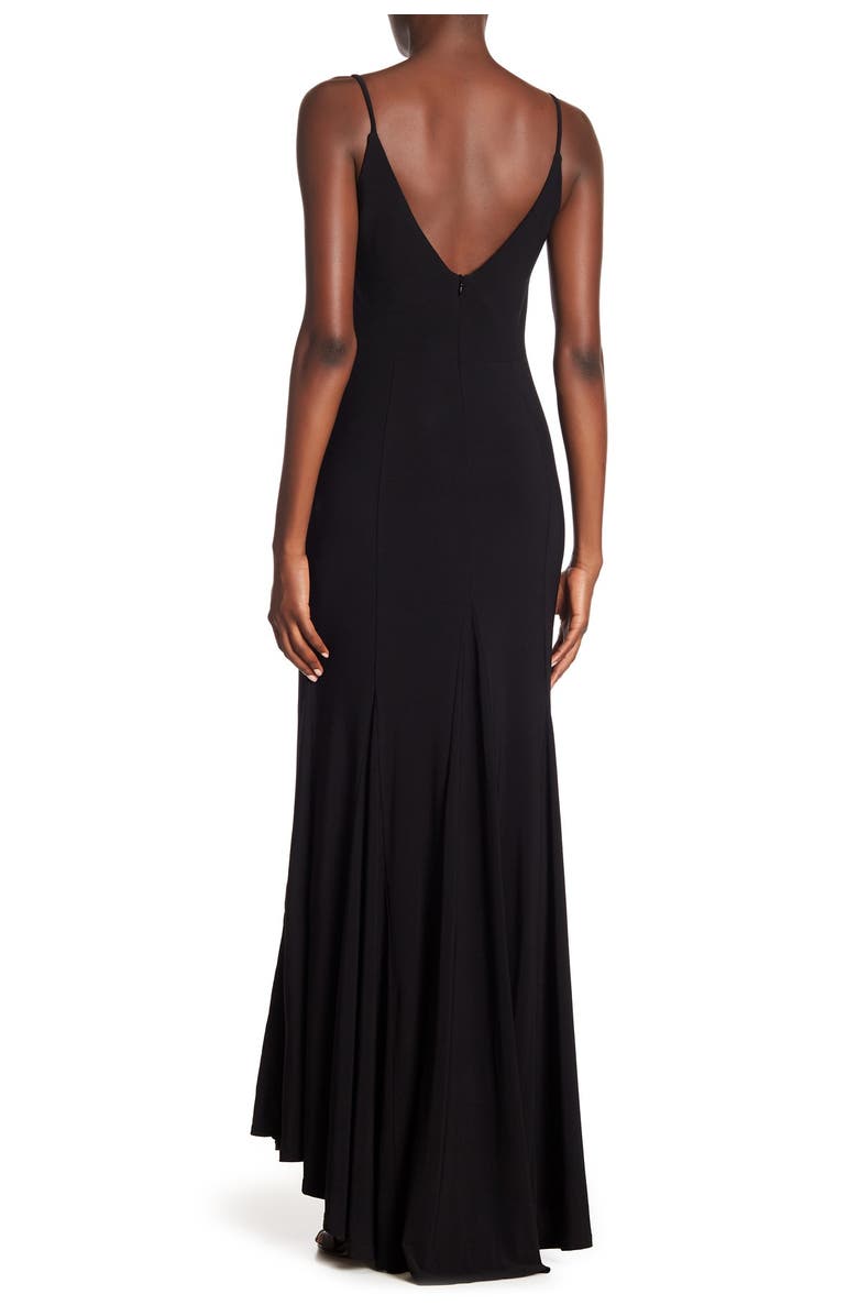 Jump Apparel Plunge V-Neck Jersey Gown, Alternate, color, 