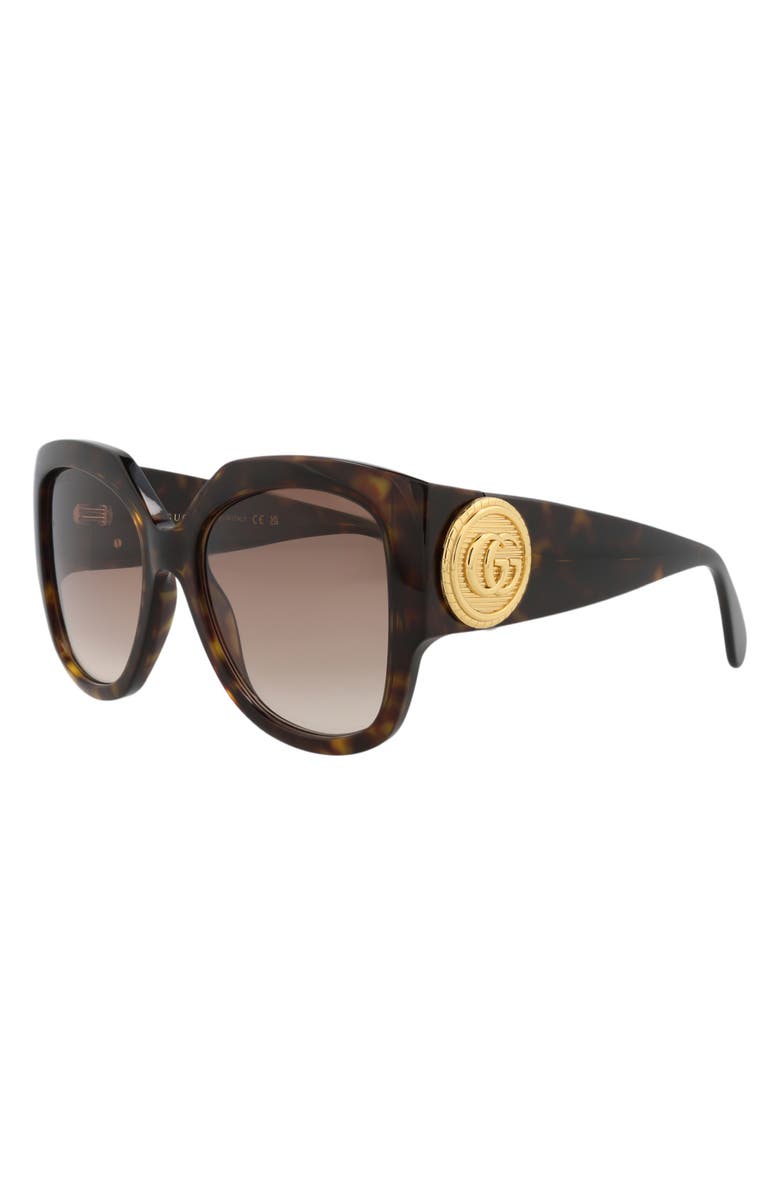 Gucci 54mm Square Sunglasses, Alternate, color, Havana Havana Brown